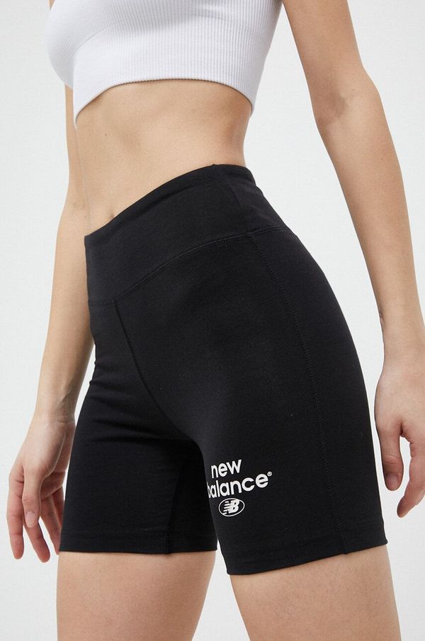 New Balance Kratke hlače New Balance ženski, črna barva
