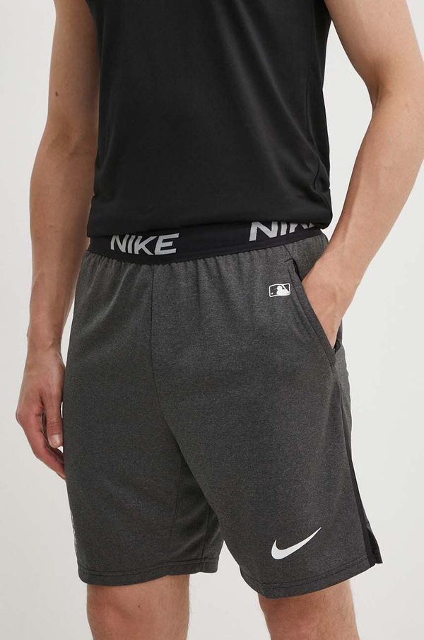 Nike Kratke hlače Nike New York Mets moške, siva barva
