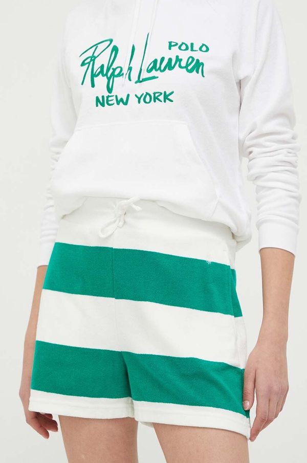 Polo Ralph Lauren Kratke hlače Polo Ralph Lauren ženski, zelena barva