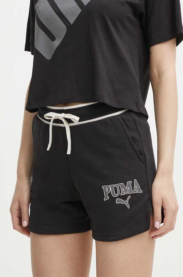 Puma Kratke hlače Puma SQUAD ženske, črna barva, 678704