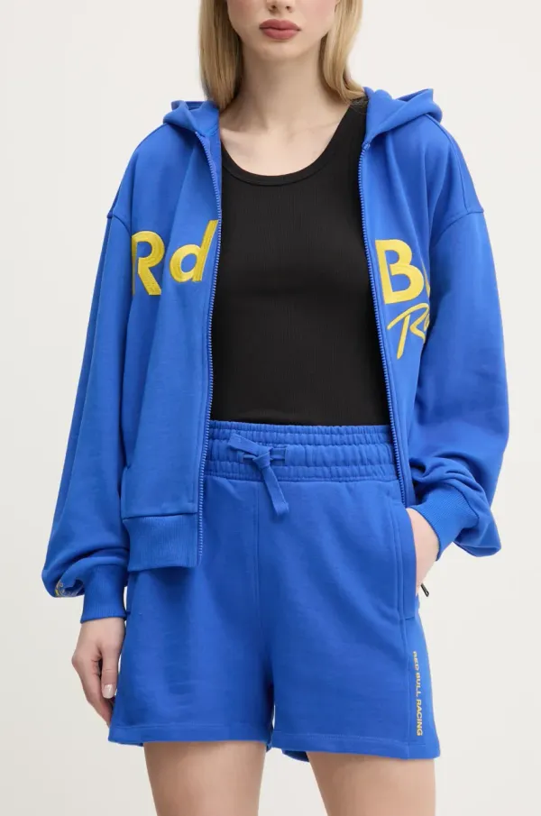 Red Bull Racing x Pepe Jeans Kratke hlače Red Bull Racing x Pepe Jeans HIGH WAISTED SHORTS ženske, vijolična barva, RL800008