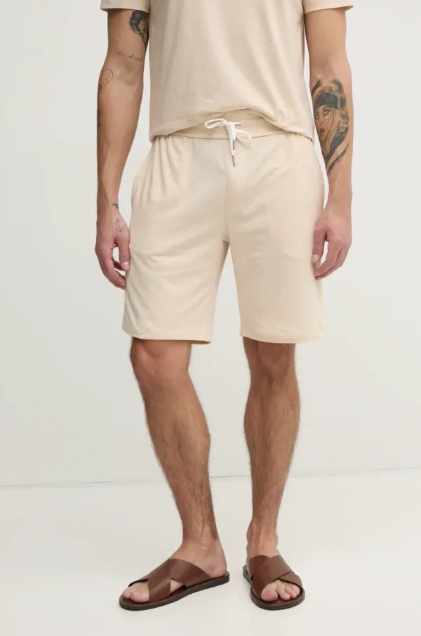 Tommy Hilfiger Kratke hlače Tommy Hilfiger moške, bež barva, UM0UM03364