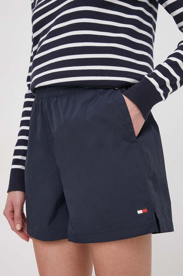 Tommy Hilfiger Kratke hlače Tommy Hilfiger ženski, mornarsko modra barva