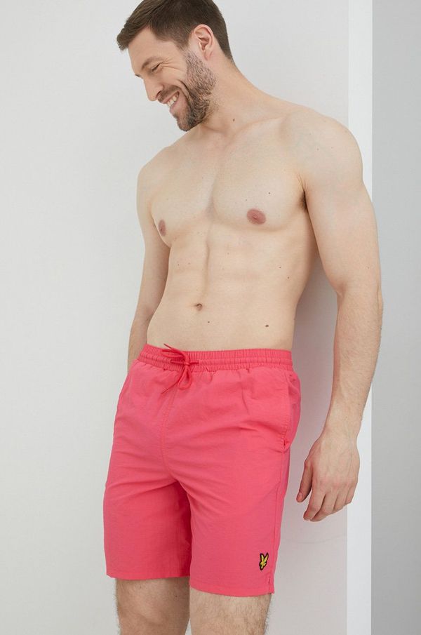 Lyle & Scott Kratke hlače za kopanje Lyle & Scott moško, roza barva