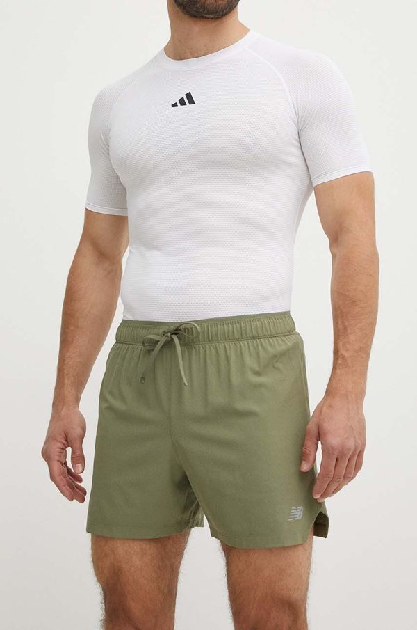New Balance Kratke hlače za tek New Balance zelena barva, MS41286DEK