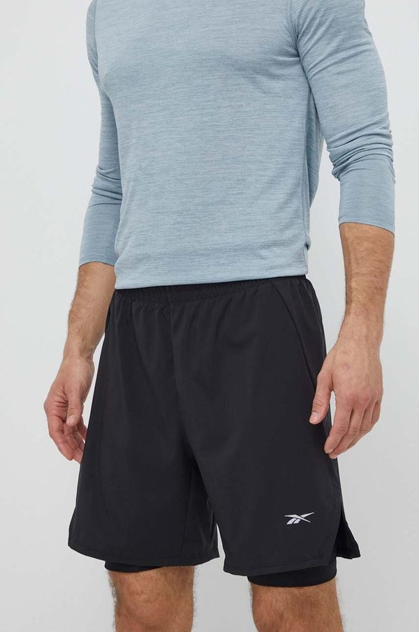 Reebok Kratke hlače za tek Reebok črna barva, 100075620