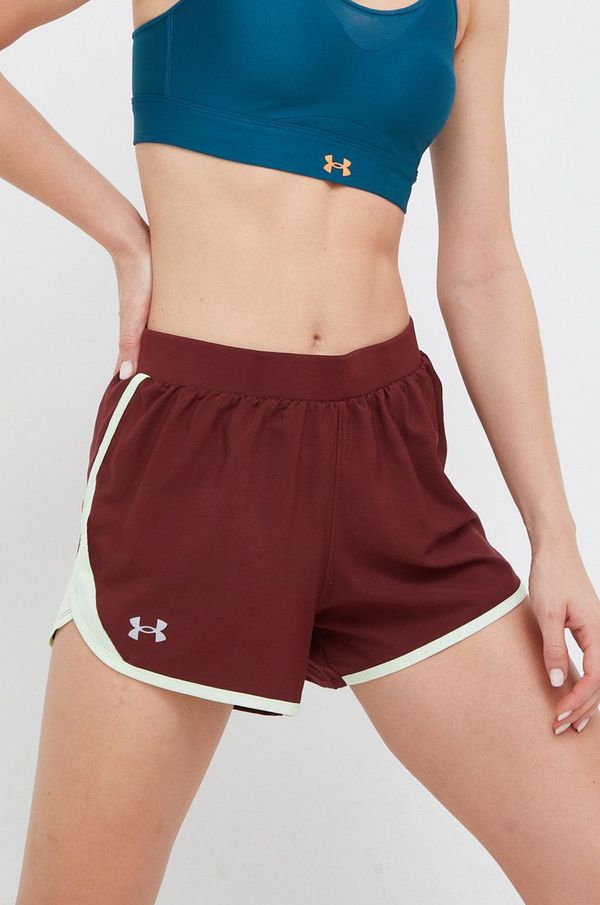 Under Armour Kratke hlače za tek Under Armour ženske, bordo barva