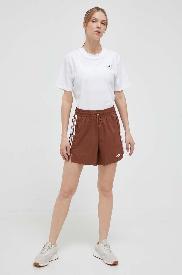 adidas Performance Kratke hlače za vadbo adidas Performance Hyperglam 5 rjava barva
