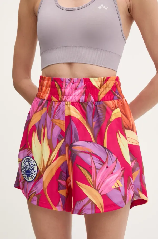 adidas Performance Kratke hlače za vadbo adidas Performance x Farm Rio roza barva, JD6279