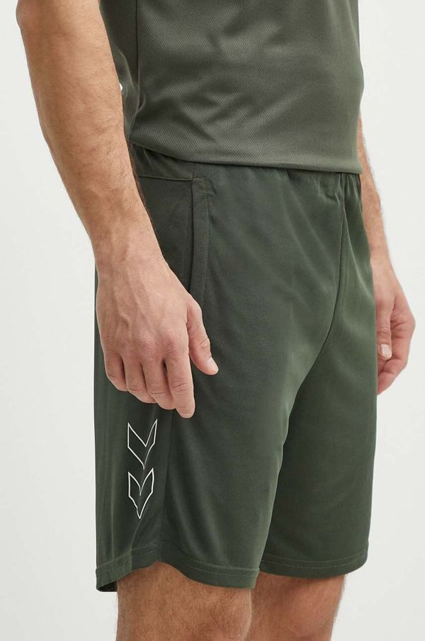 Hummel Kratke hlače za vadbo Hummel Flex Mesh zelena barva