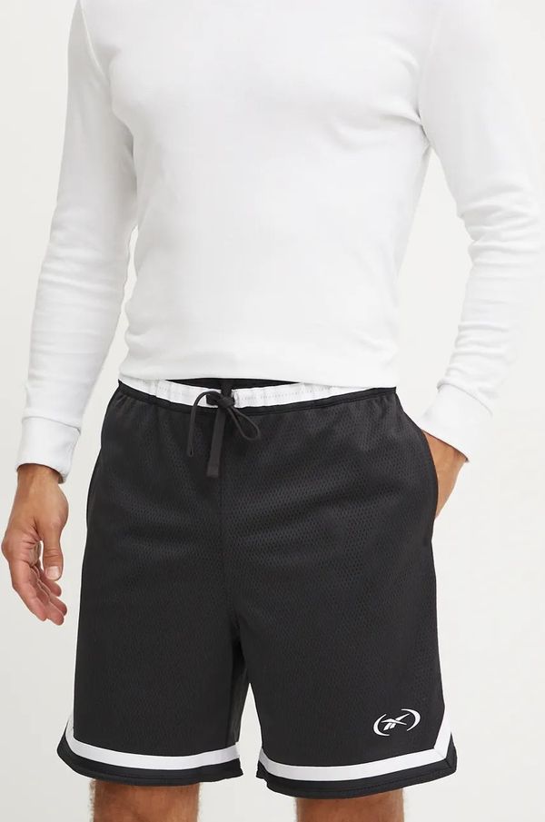 Reebok Kratke hlače za vadbo Reebok Hoopwear Transition črna barva, 100205372