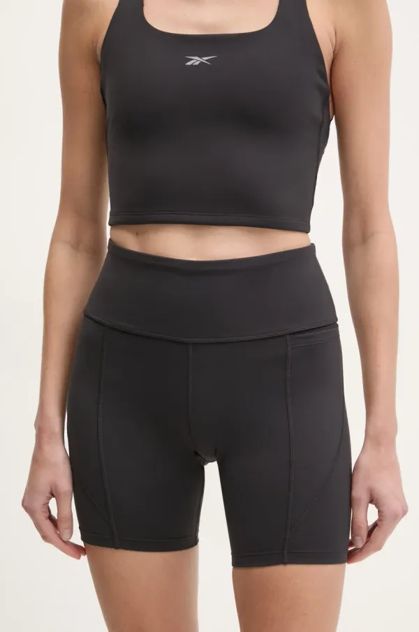 Reebok Kratke hlače za vadbo Reebok LUX Collection črna barva, 100214845