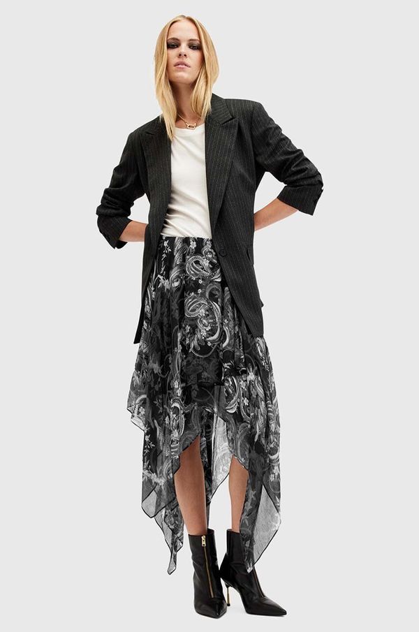 AllSaints Krilo AllSaints POLLY SKIRT črna barva, W011RB