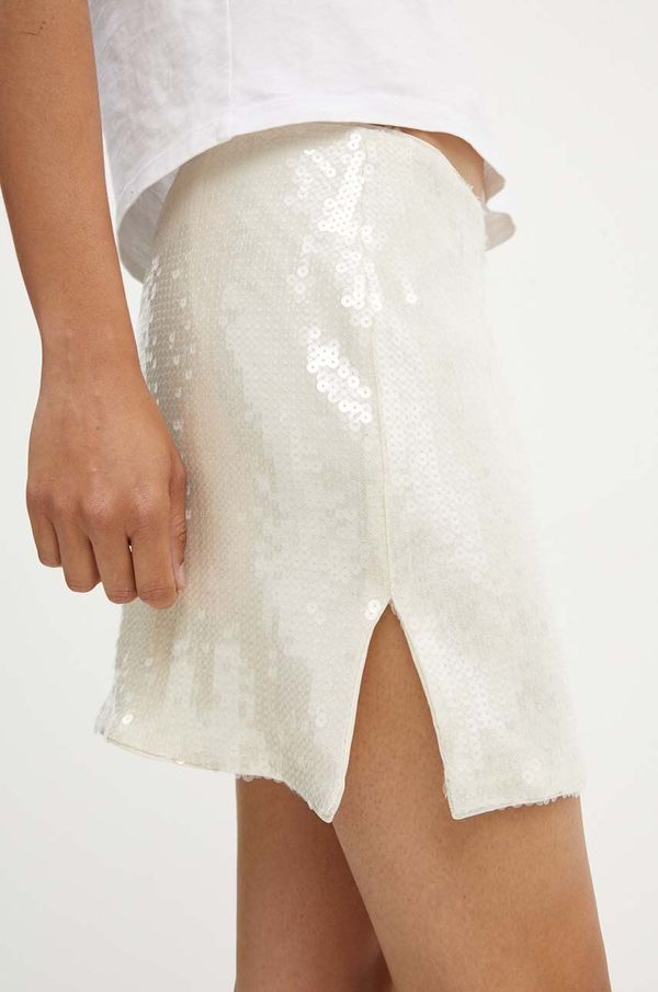 Rotate Krilo Rotate Sequins Mini Skirt bež barva, 112870857