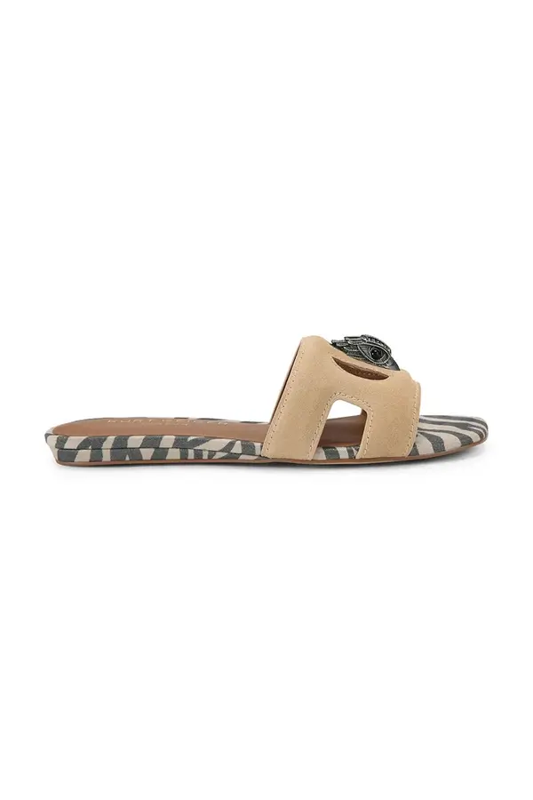 Kurt Geiger London Kurt Geiger London natikači z odprto peto ženski usnjeni Eagle Cut Out Flat Sdl