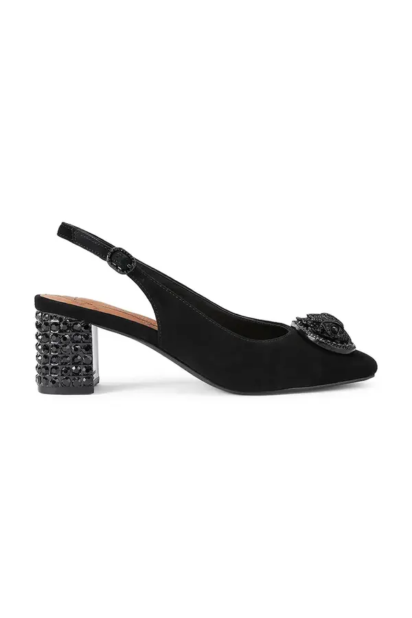 Kurt Geiger London Kurt Geiger London salonke z odprto peto iz semiša Chelsea Block Sling Dr Black