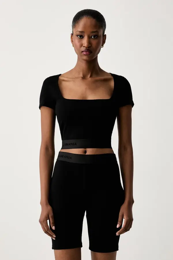 La Mania La Mania crop top ženski viskozen LEX