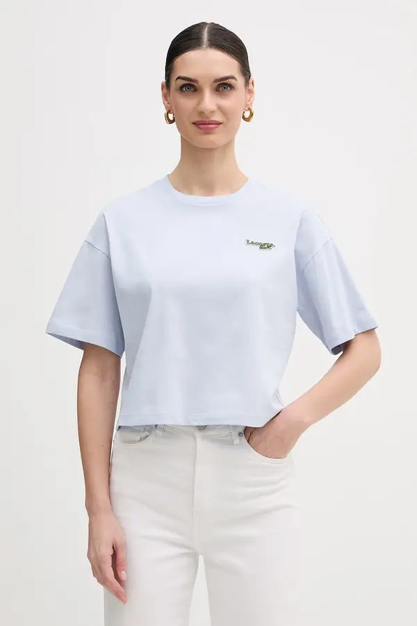 Lacoste Lacoste crop top ženski bombažen