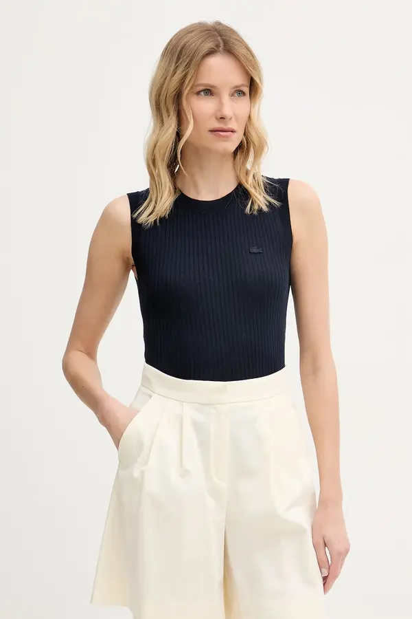 Lacoste Lacoste pleten top ženski lanen