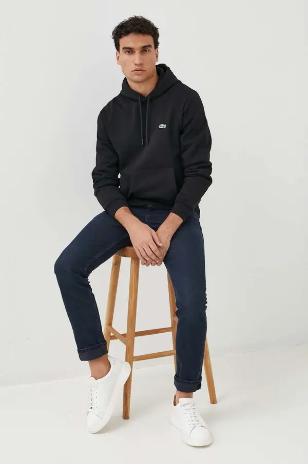 Lacoste Lacoste pulover s kapuco bombažen
