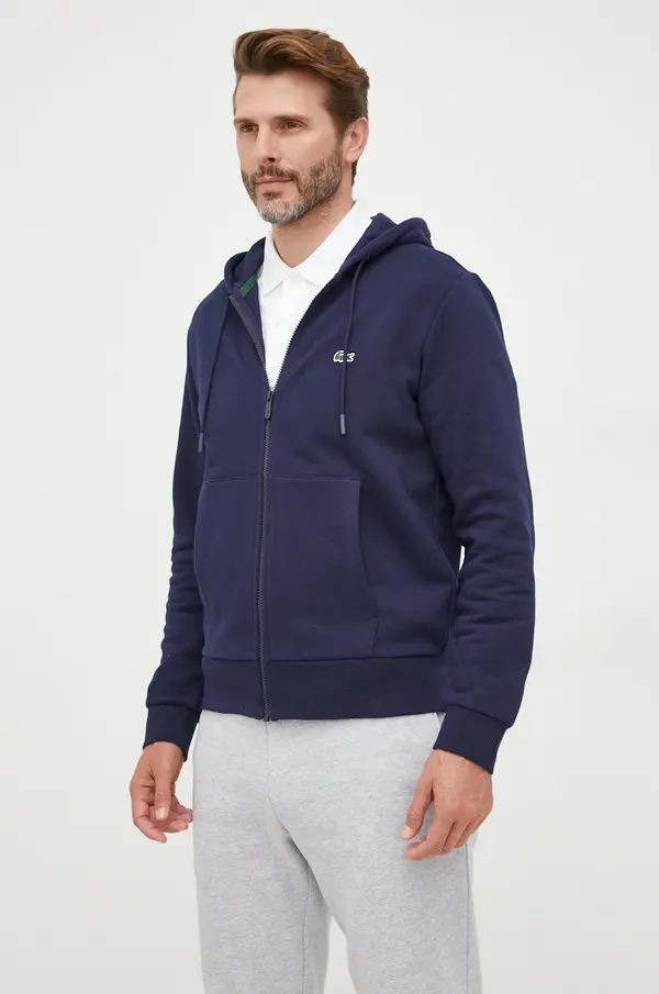 Lacoste Lacoste pulover s kapuco moški z bombažem