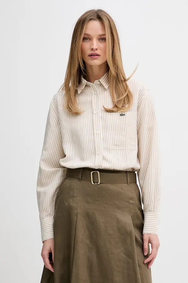 Lacoste Lacoste srajca ženska z lanom