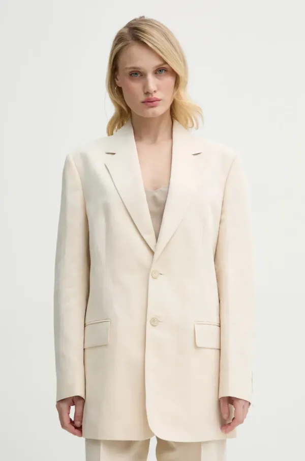 Filippa K Lanen suknjič Filippa K bež barva, 31338