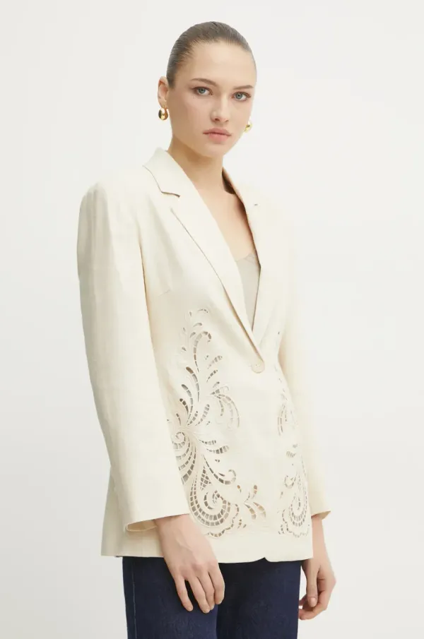 Twinset Lanen suknjič Twinset bež barva, 251TP2160