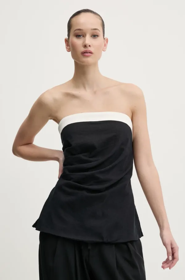 Abercrombie & Fitch Lanen top Abercrombie & Fitch črna barva, KI140-5047