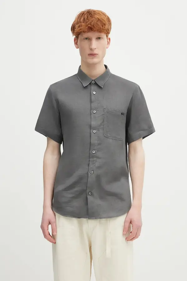 A.P.C. Lanena srajca A.P.C. chemisette bellini logo