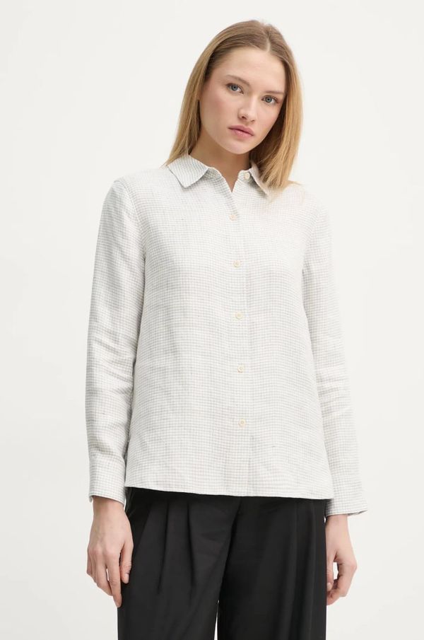 Theory Lanena srajca Theory siva barva, O1103507