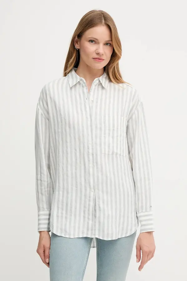Tommy Hilfiger Lanena srajca Tommy Hilfiger