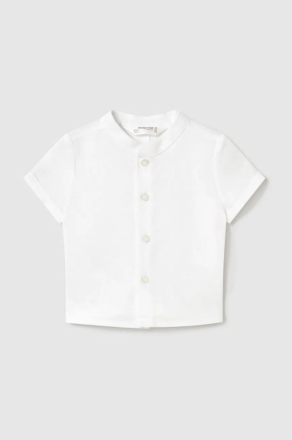 Mayoral Newborn Lanena srajca za dojenčka Mayoral Newborn bela barva, 1101