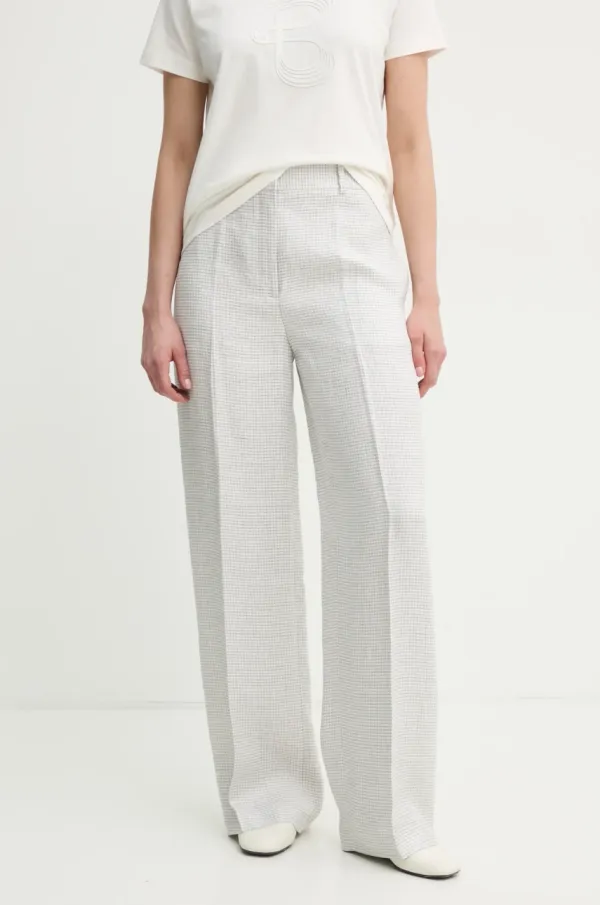 Theory Lanene hlače Theory siva barva, O1103203