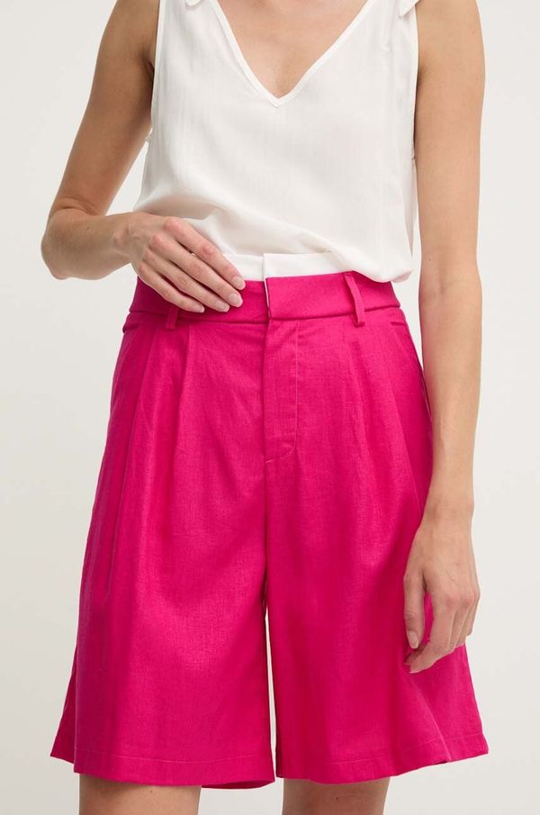 Answear Lab Lanene kratke hlače Answear Lab roza barva