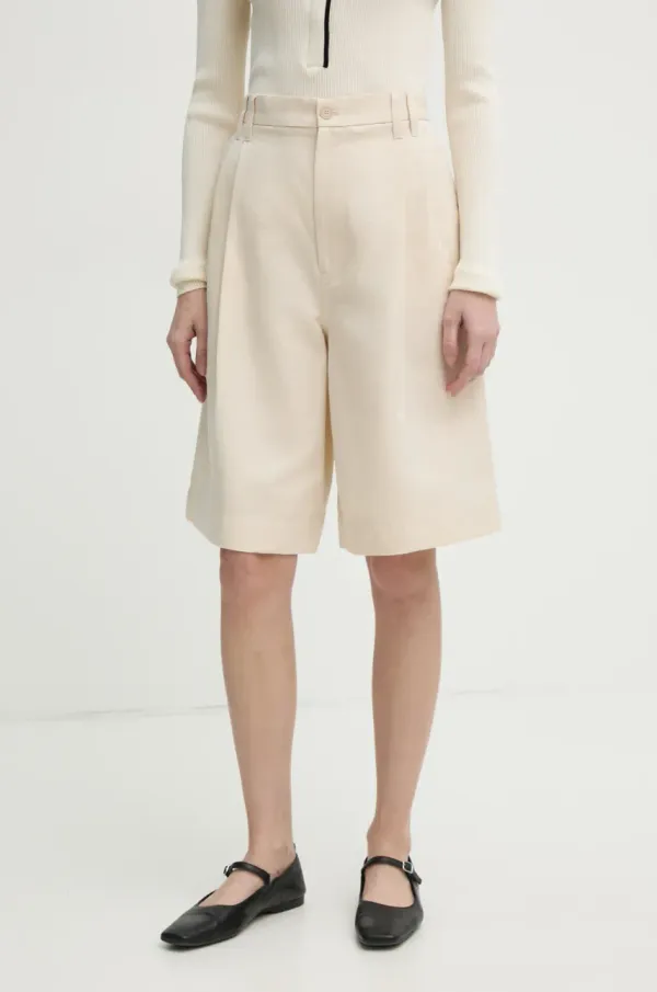 Filippa K Lanene kratke hlače Filippa K ženske, bež barva, 31114