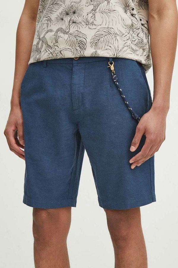 Medicine Lanene kratke hlače Medicine mornarsko modra barva