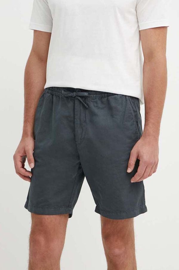 Pepe Jeans Lanene kratke hlače Pepe Jeans RELAXED LINEN SMART SHORTS siva barva, PM801093