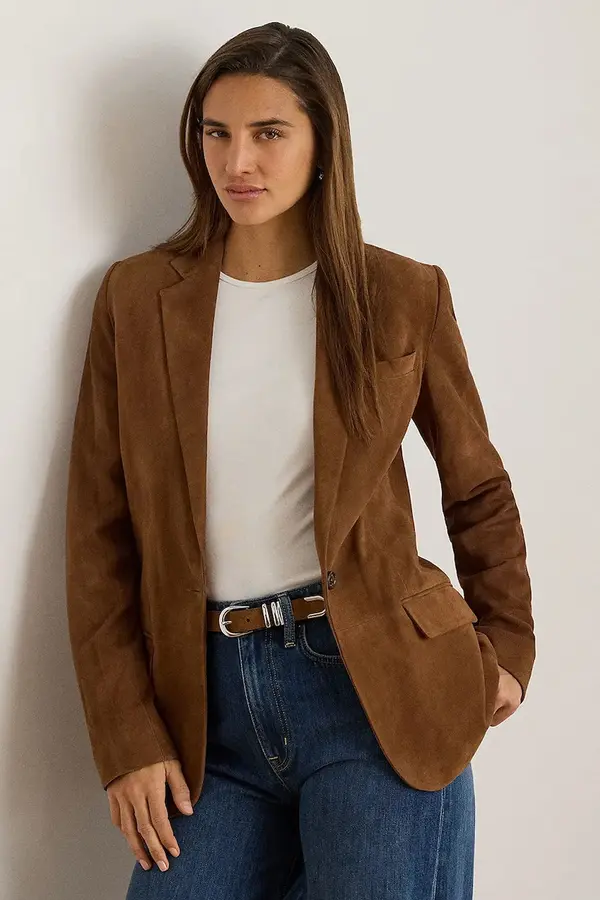 Lauren Ralph Lauren Lauren Ralph Lauren enoredni suknjič ženski semišasti