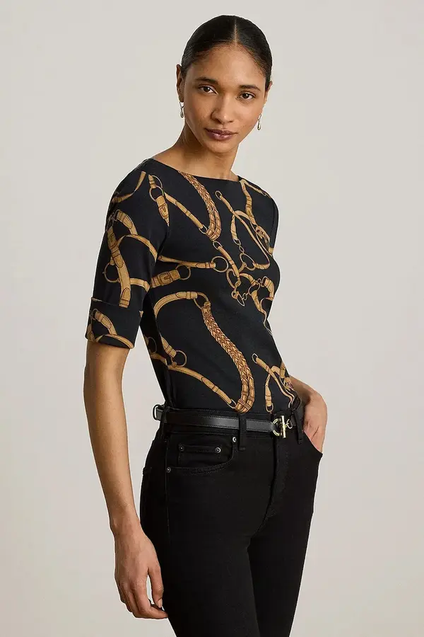 Lauren Ralph Lauren Lauren Ralph Lauren kratka majica ženska bombažna z elastanom
