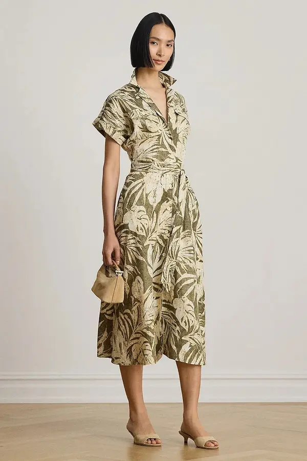 Lauren Ralph Lauren Lauren Ralph Lauren obleka A-kroja lanena