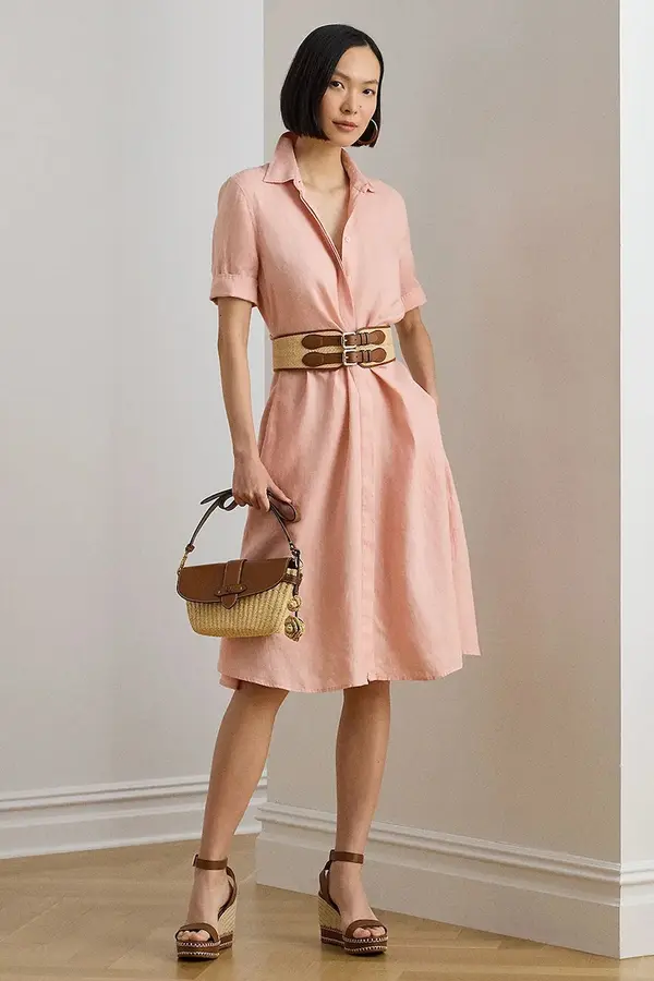 Lauren Ralph Lauren Lauren Ralph Lauren obleka A-kroja lanena