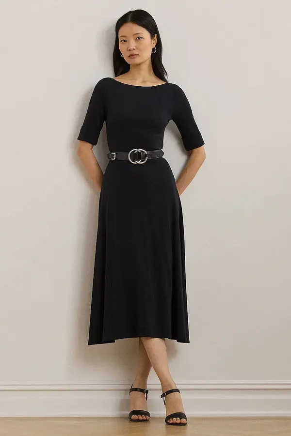 Lauren Ralph Lauren Lauren Ralph Lauren obleka A-kroja z bombažem