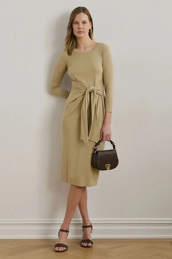 Lauren Ralph Lauren Lauren Ralph Lauren oprijeta obleka z bombažem