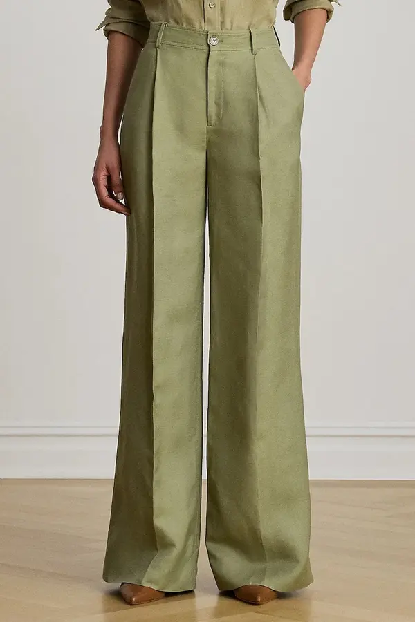 Lauren Ralph Lauren Lauren Ralph Lauren palazzo hlače ženske z lanom