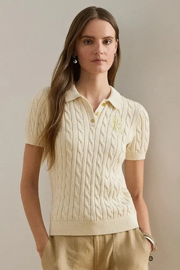 Lauren Ralph Lauren Lauren Ralph Lauren pulover s kratkimi rokavi ženski bombažen
