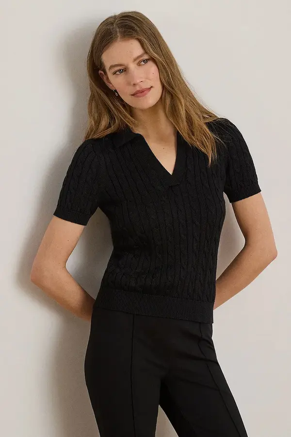 Lauren Ralph Lauren Lauren Ralph Lauren pulover s kratkimi rokavi ženski z viskozo