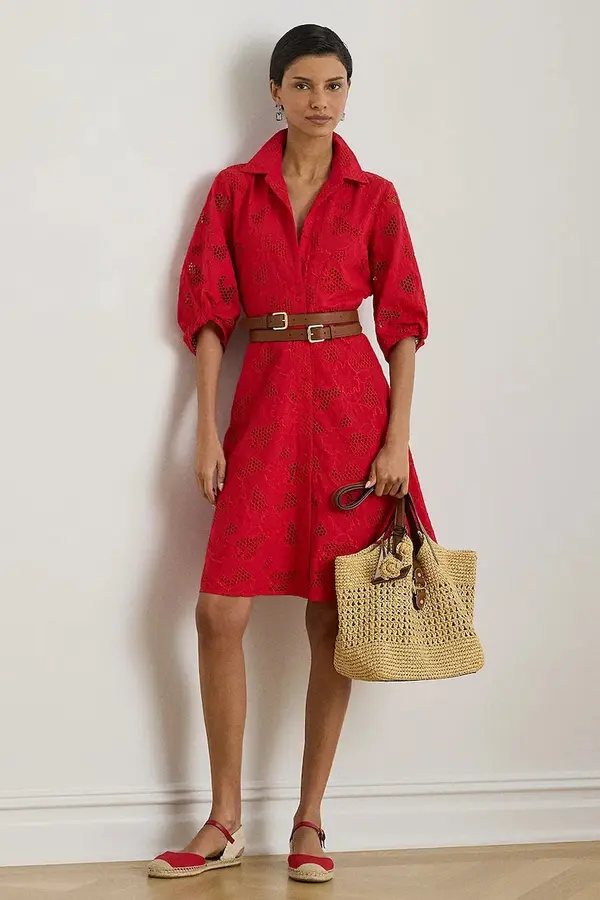 Lauren Ralph Lauren Lauren Ralph Lauren srajčna obleka bombažna