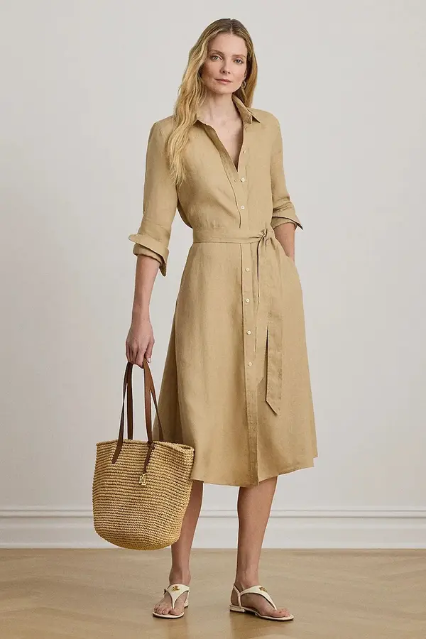 Lauren Ralph Lauren Lauren Ralph Lauren srajčna obleka lanena