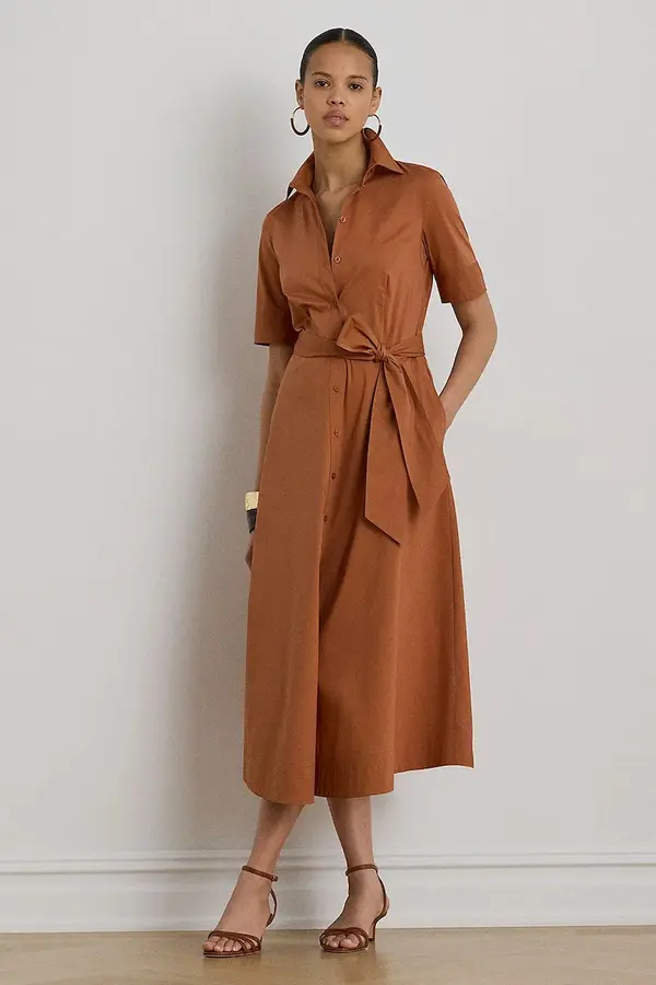 Lauren Ralph Lauren Lauren Ralph Lauren srajčna obleka z bombažem